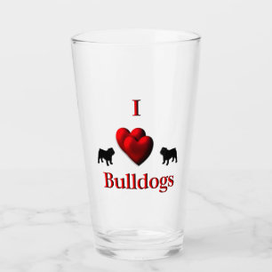 Jag Heart Bulldog Glaskopp