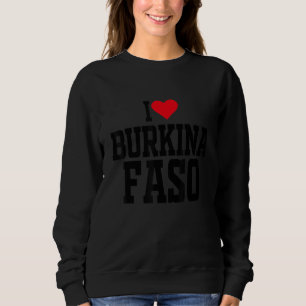 Jag Heart Burkina Faso med rött hjärta i kärlek Bu T Shirt