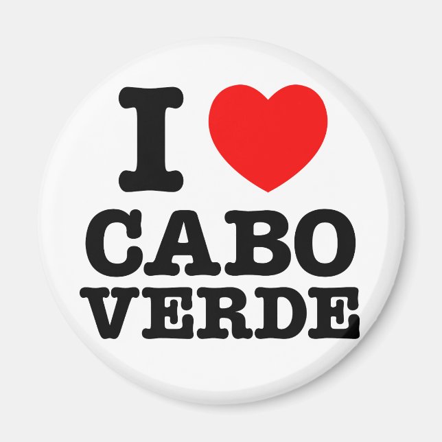 Jag Heart Cabo Verde Magnet (Framsidan)