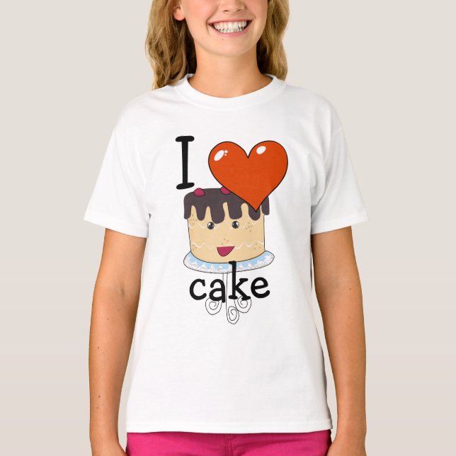 Jag Heart Cake I Kärlek Cake T Shirt (Framsida)