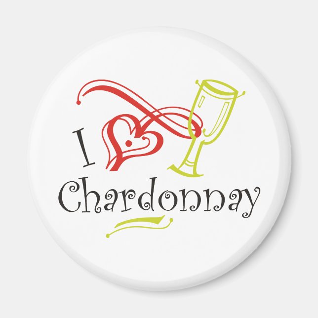 Jag Heart Chardonnay Magnet (Framsidan)