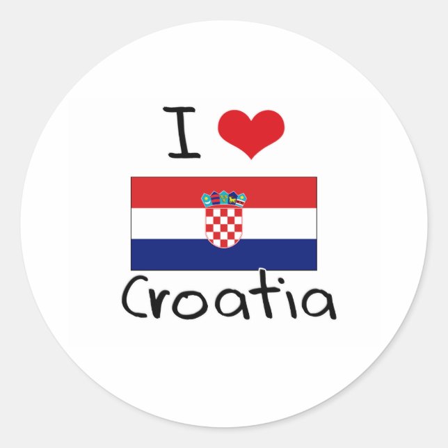 JAG HEART CROATIA RUNT KLISTERMÄRKE (Framsida)