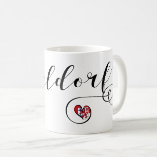 Jag Heart Düsseldorf, Flagga, Tyskland Kaffemugg