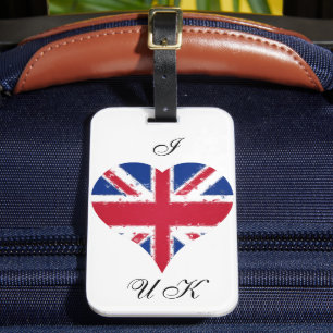 Jag Heart England British Union Jack Flagga Bagagebricka