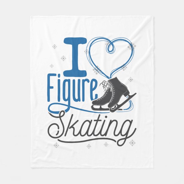 Jag Heart Figur Skating Fleecefilt (Framsidan)