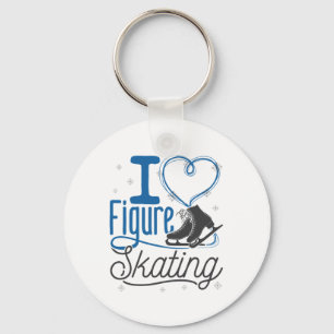 Jag Heart Figur Skating Nyckelring