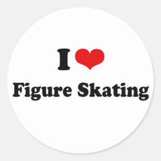 Jag Heart Figur Skating Runt Klistermärke
