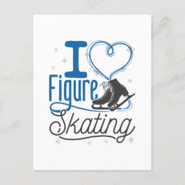 Jag Heart Figur Skating Vykort
