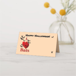 Jag Heart Fladdermus Happy halloween Placeringskort