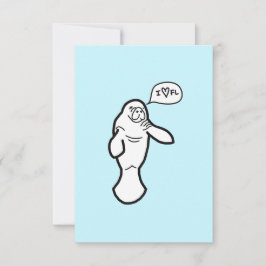 Jag Heart Florida Manatee Greeting Card Tack Kort
