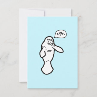 Jag Heart Florida Manatee Greeting Card Tack Kort