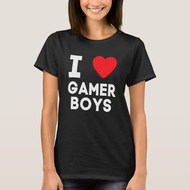 Jag Heart Gamer Boys I Kärlek Gamer Boys T Shirt (Framsida)
