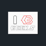 JAG Heart Geeks ASCII ART Canvastryck<br><div class="desc">Lustigt Geeky I Heart Geeks ASCII TEXT ART. Globe Trotters specialiserar sig på idiosynkratiskt bildmaterial från hela världen. Här hittar du unika hälsningskort,  vykort,  Poster,  Mousepads med mera.</div>