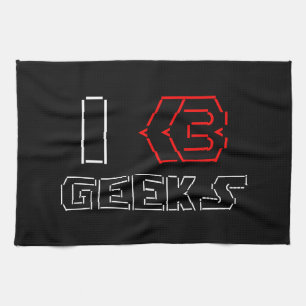 JAG Heart Geeks ASCII ART Kökshandduk