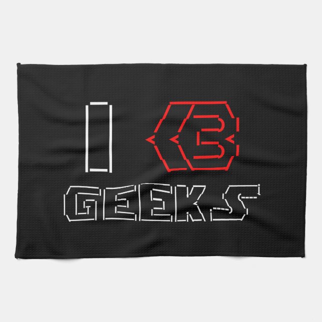 JAG Heart Geeks ASCII ART Kökshandduk (Horisontell)