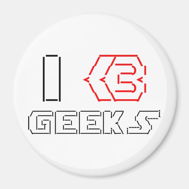 JAG Heart Geeks ASCII ART Magnet (Framsidan)