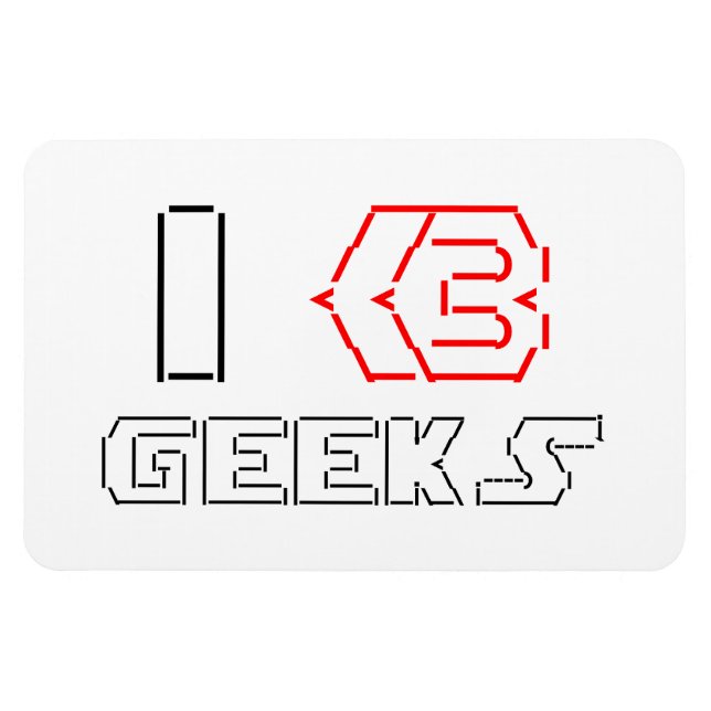 JAG Heart Geeks ASCII ART Magnet (Horisontell)