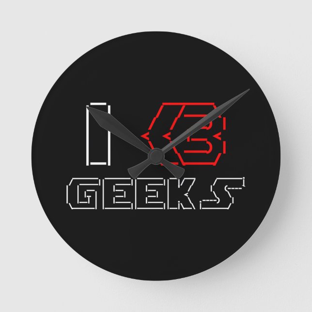 JAG Heart Geeks ASCII ART Rund Klocka (Framsida)
