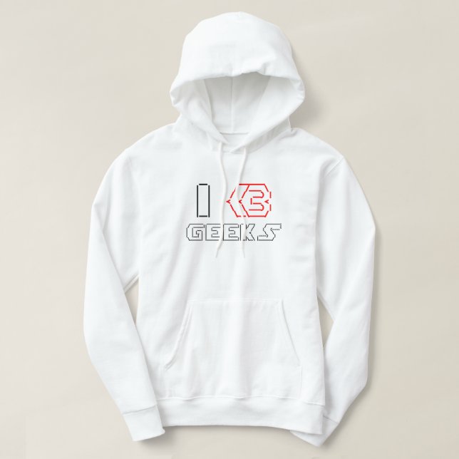 JAG Heart Geeks ASCII ART Sweatshirt Med Luva (Design framsida)