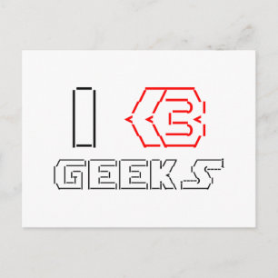 JAG Heart Geeks ASCII ART Vykort