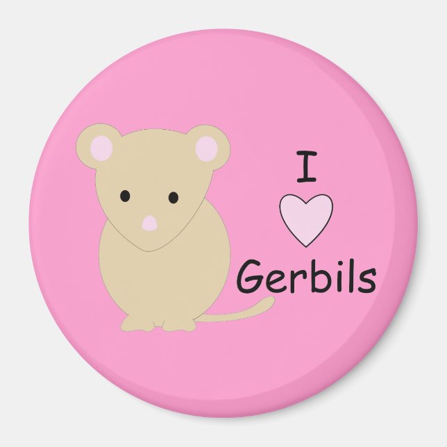 Jag Heart Gerbils Magnet (Framsidan)
