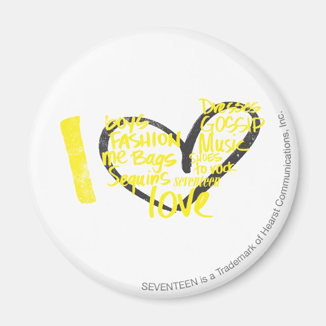 Jag Heart Graffiti Gult Magnet (Framsidan)