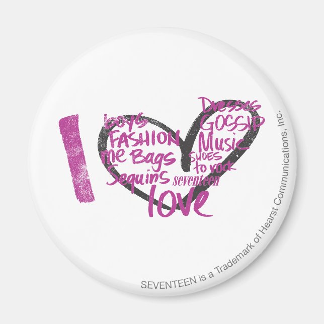 Jag Heart Graffiti Lila Magnet (Framsidan)