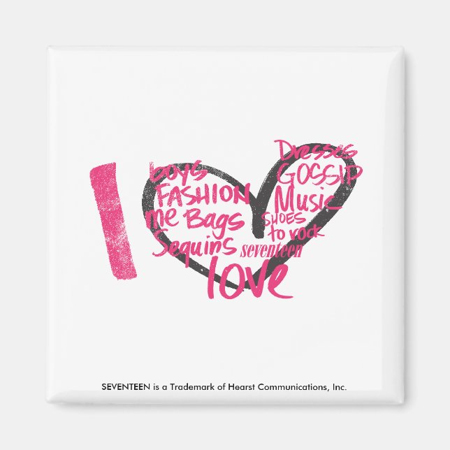 Jag Heart Graffiti Magenta Magnet (Framsidan)