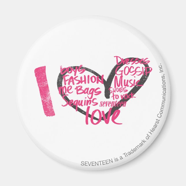 Jag Heart Graffiti Magenta Magnet (Framsidan)