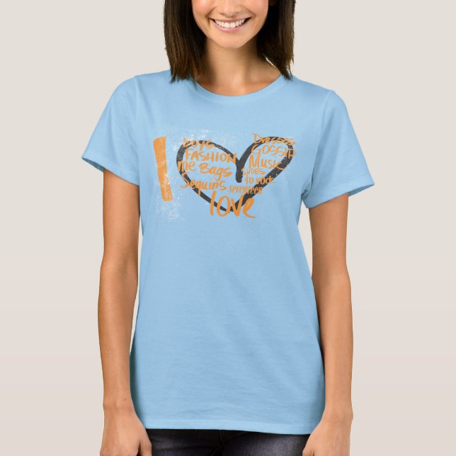 Jag Heart Graffiti Orange Tee Shirt (Framsida)