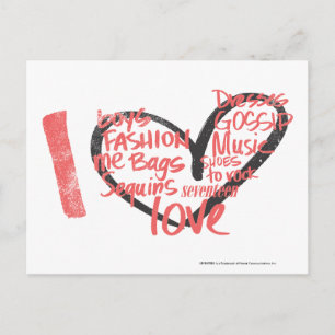 Jag Heart Graffiti Rosa Vykort