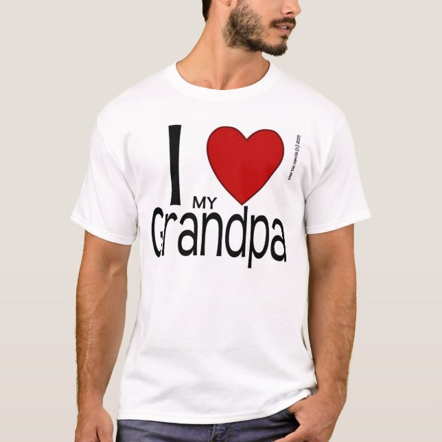 Jag Heart Grandpa Shirt T (Framsida)