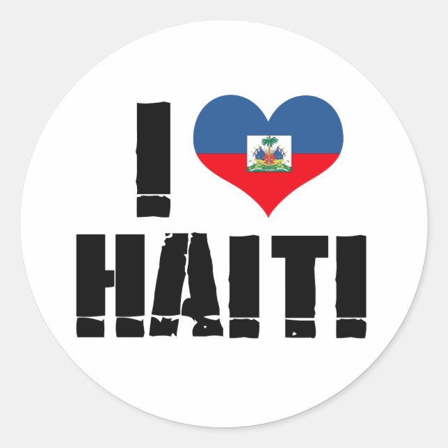 JAG HEART HAITI RUNT KLISTERMÄRKE (Framsida)