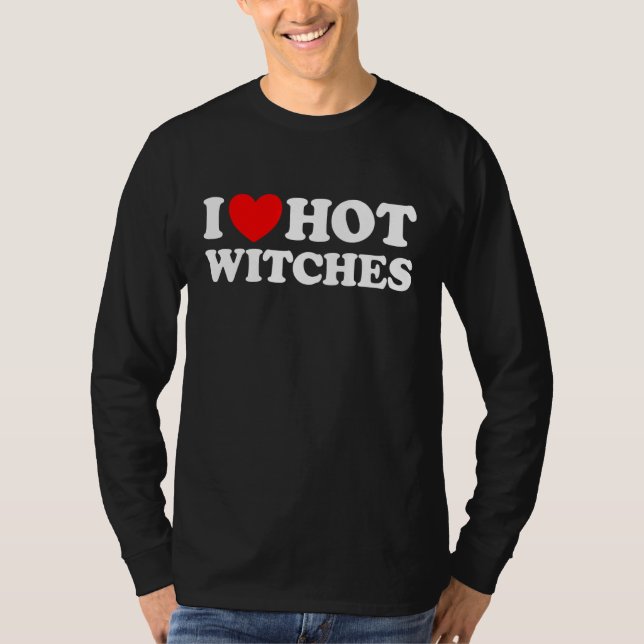 Jag Heart Hett Witches Wizard Magic Spell Lo T Shirt (Framsida)