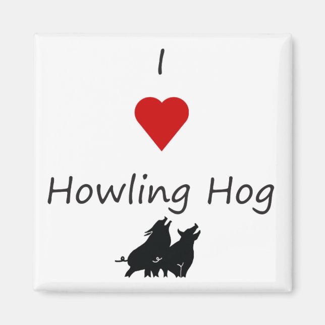 Jag Heart Howling Hog Barbecue Fridge Magnet (Framsidan)