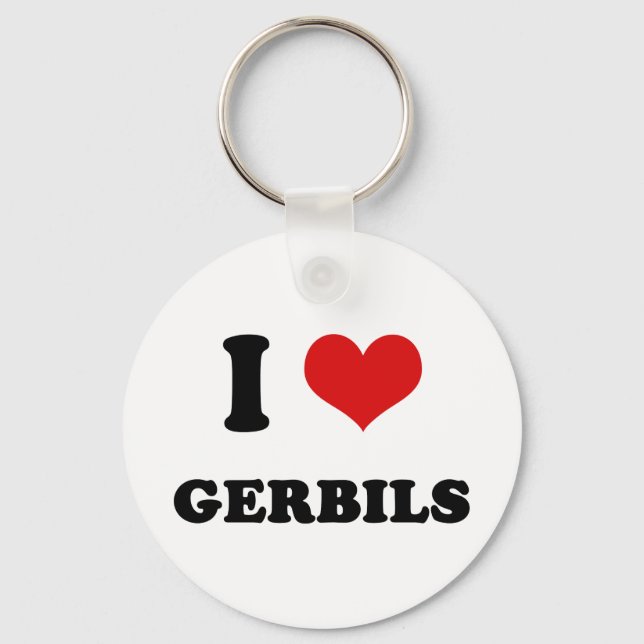 Jag Heart I Kärlek Gerbils Nyckelring (Framsida)
