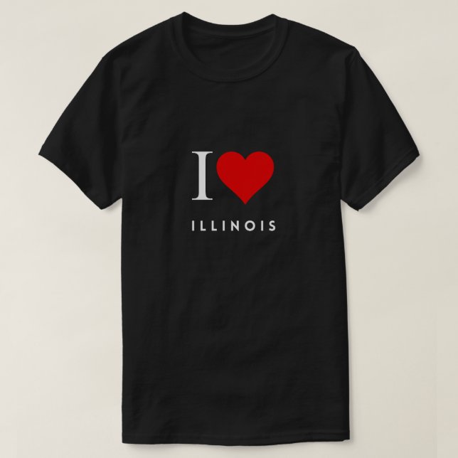 Jag Heart Illinois blk Manar T Shirt (Design framsida)