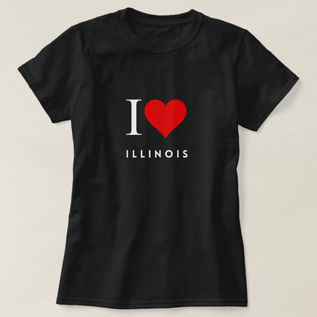 Jag Heart Illinois blk Womens T-Shirt (Design framsida)