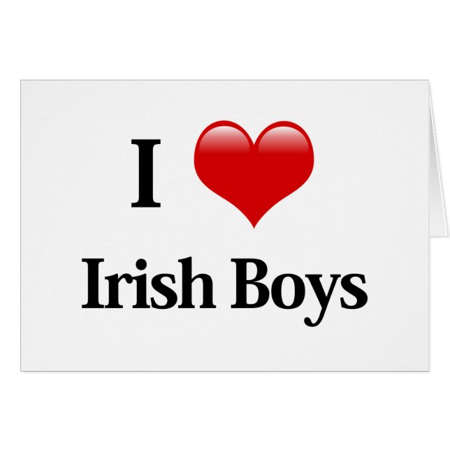 Jag Heart Irish Boys Hälsningskort (Framsidan Horizontal)