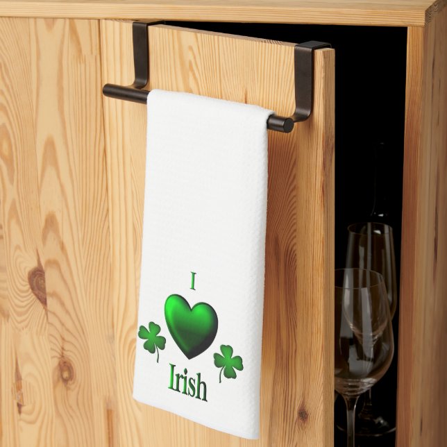 Jag Heart Irish Kökshandduk (Thirds Fold)