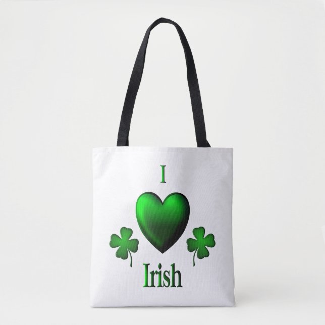 Jag Heart Irish Tote Bag Tygkasse (Framsida)