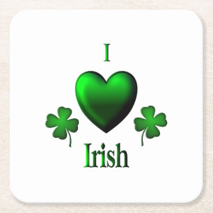 Jag Heart Irish Underlägg Papper Kvadrat