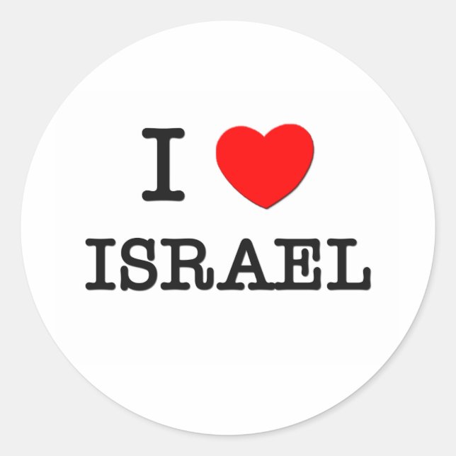 JAG HEART ISRAEL RUNT KLISTERMÄRKE (Framsida)