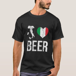 Jag Heart Italienska Beer Pride Kärlek Italien Fla T Shirt