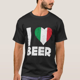 Jag Heart Italienska Beer Pride Kärlek Italien Fla T Shirt