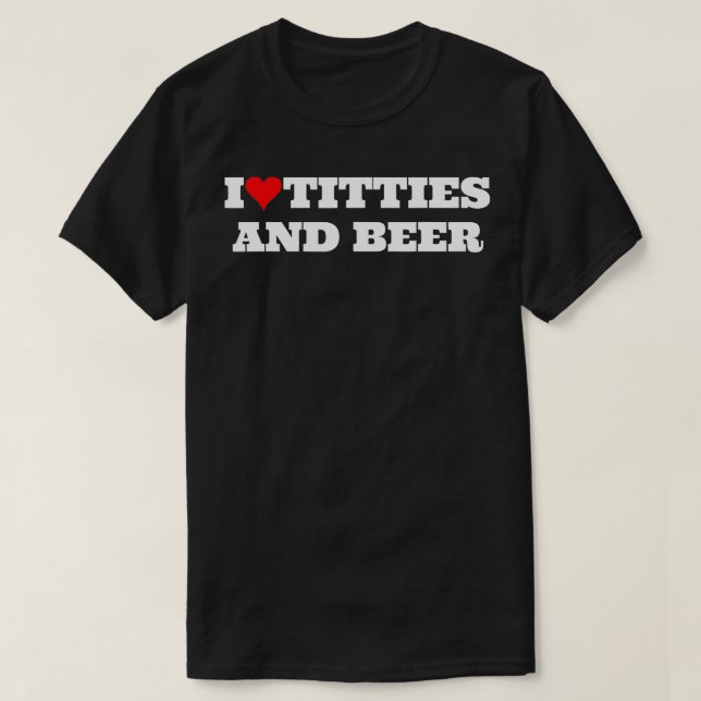 Jag Heart itties och Beer Kärlek Funny Gag Stil ru T Shirt (Design framsida)