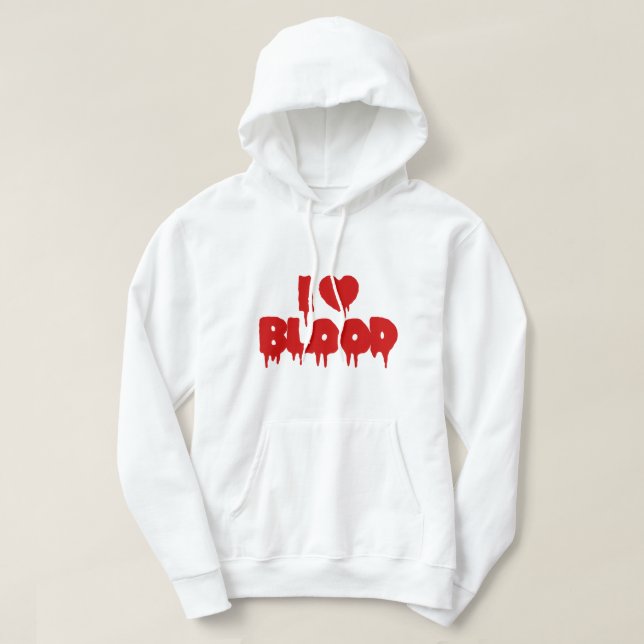 JAG HEART [KÄRLEK] BLOD HOODIE (Design framsida)