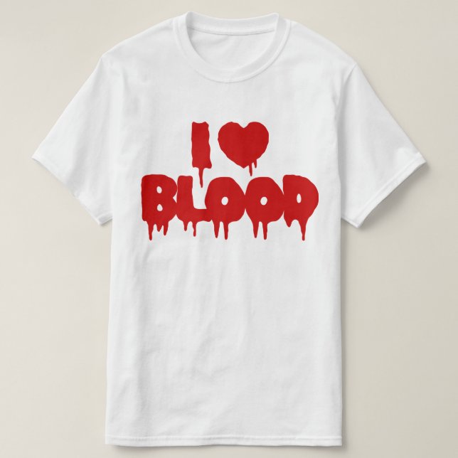 JAG HEART [KÄRLEK] BLOD T SHIRT (Design framsida)