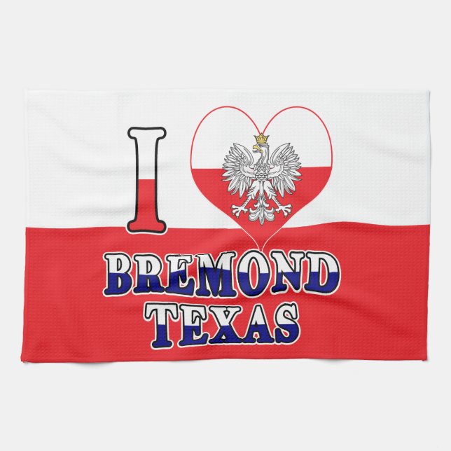 Jag Heart Kärlek Bremond Texas Kökshandduk (Horisontell)