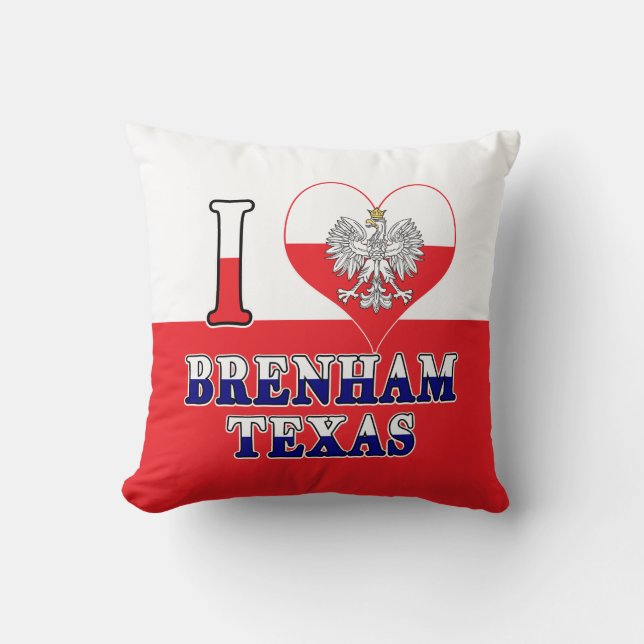 Jag Heart Kärlek Brenham Texas Kudde (Framsida)